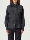 Brunello Cucinelli Long-sleeved Denim Shirt With Bow In Blue
