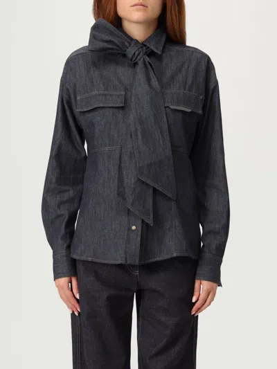 BRUNELLO CUCINELLI SHIRT BRUNELLO CUCINELLI WOMAN COLOR BLUE,H18679009