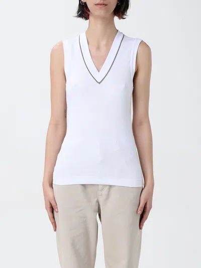 BRUNELLO CUCINELLI TOP BRUNELLO CUCINELLI WOMAN COLOR WHITE,G81191001