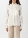 Brunello Cucinelli Silk-blend Satin Blouse In Weiss