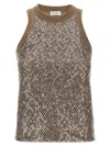 BRUNELLO CUCINELLI BRUNELLO CUCINELLI TOP DAZZLING NET EMBROIDERY