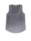 Brunello Cucinelli Sleeveless Silk Top In Grey