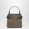 Brunello Cucinelli Top-handle Essence Small Brown Bag With Precious Bands In Brown