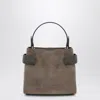 Brunello Cucinelli Top-handle Essence Small Brown Bag With Precious Bands Women In Brown