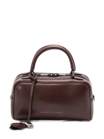 Brunello Cucinelli Top-handle Zip Tote Bag In Brown