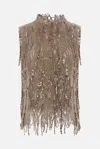 Brunello Cucinelli Sequined Cotton-blend Top In Nutshell+vison
