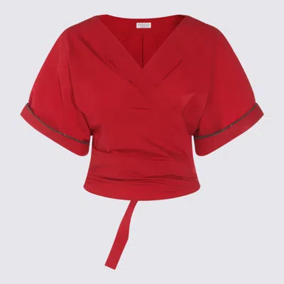 Brunello Cucinelli Top Rosso Papavero In Red