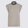 Brunello Cucinelli Keyhole Back Cap Sleeved Top In Multi