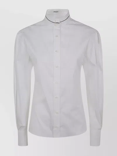 BRUNELLO CUCINELLI TOP STAND COLLAR BUTTONED CUFFS
