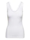 Brunello Cucinelli White Tank Top With Monile Detail In White