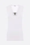 Brunello Cucinelli Cotton Tank Top In White