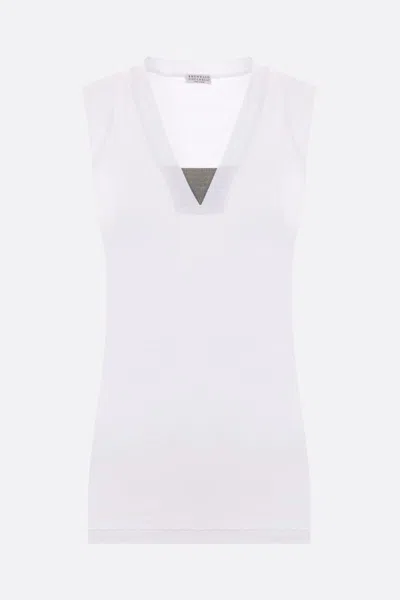 Brunello Cucinelli Cotton Tank Top In White
