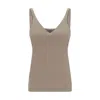 Brunello Cucinelli Women Top With Embellishments In Neutral