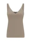 Brunello Cucinelli Women Top With Embellishments In Talco