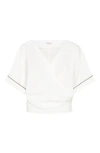Brunello Cucinelli Top With Monili In White