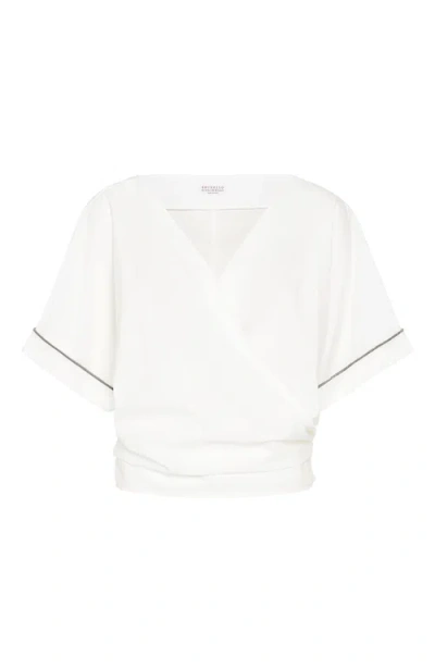 Brunello Cucinelli Top With Monili In White