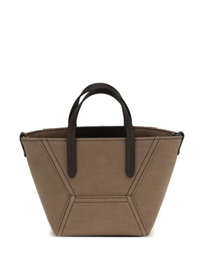 Brunello Cucinelli Top-handles Cotton Tote Bag In Neutral