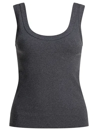 Brunello Cucinelli Metallic-effect Sleeveless Top In Gray