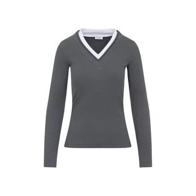 BRUNELLO CUCINELLI TOPS GREY