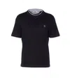 Brunello Cucinelli Logo Crew Neck Cotton T-shirt With Contrast Trim