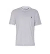 Brunello Cucinelli Layered Crewneck T-shirt Stitch Detailing In Gray