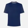 Brunello Cucinelli T-shirt In Blu Indigo+grigio Chiaro