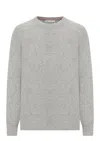 Brunello Cucinelli Silk And Alpaca Wool Sweater In Gray