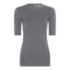 Brunello Cucinelli Crew Neck Keyhole Back Stretch Fabric In Grey