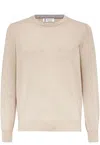Brunello Cucinelli Crewneck Cashmere Sweater In Neutral