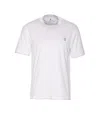 Brunello Cucinelli Men Logo And Faux Layering T-shirt In White