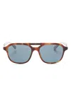 Brunello Cucinelli Tortoiseshell Wayfarer-frame Sunglasses In 褐色