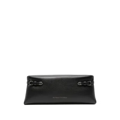 Brunello Cucinelli Leather Clutch Bag In Black