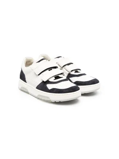 Brunello Cucinelli Kids' Touch-strap Panelled Sneakers In Neutrals