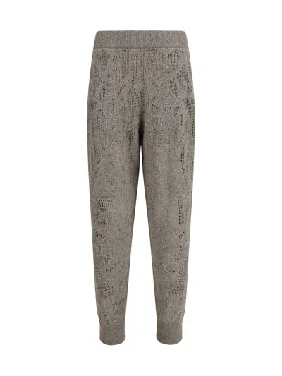 Brunello Cucinelli Track Dazzling Water Lillies Pants In Gray