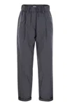 Brunello Cucinelli Track Five-pocket Trousers In Lightweight Poplin With Moniline In Blue