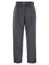 Brunello Cucinelli Track Five-pocket Trousers In Lightweight Poplin With Moniline In Avio