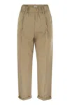 Brunello Cucinelli Track Five-pocket Trousers In Lightweight Poplin With Moniline In Brown