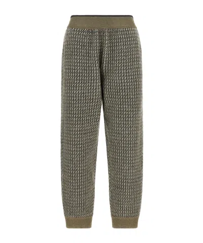 Brunello Cucinelli Track Houndstooth Trousers In Gray