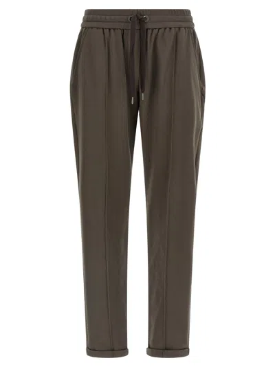 Brunello Cucinelli 'track' Joggers In Brown