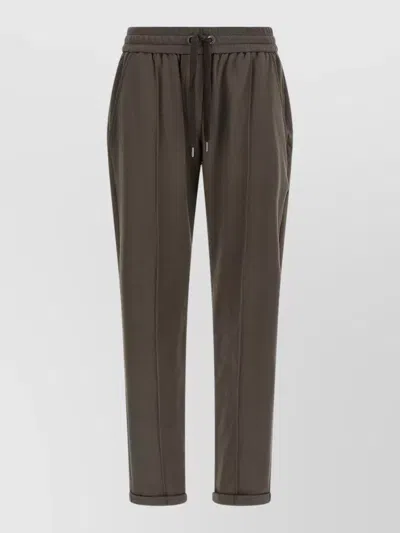 Brunello Cucinelli Jogger Trousers Track Style Side Pockets In Burgundy