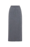Brunello Cucinelli Elasticated-waistband Midi Skirt In Lead