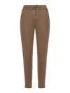 Brunello Cucinelli Women Cotton And Silk Blend Trousers In Brown