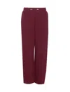 Brunello Cucinelli Women Piquet Track Pants In Burgundy