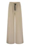 Brunello Cucinelli Track Trousers In Cotton Fleece Smooth In Beige