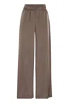 Brunello Cucinelli Women Track Trousers In Stretch Silk Satin