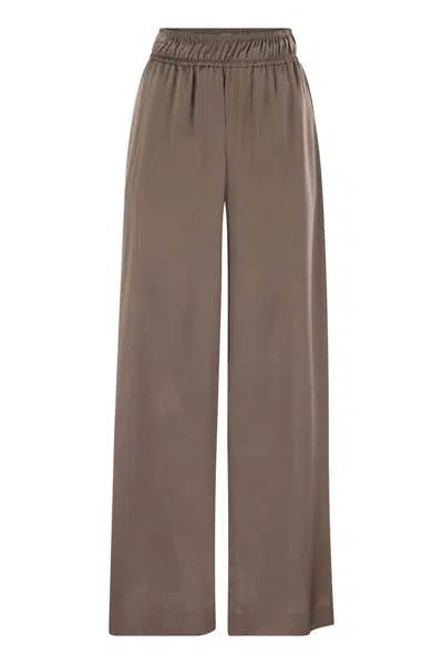 BRUNELLO CUCINELLI BRUNELLO CUCINELLI TRACK TROUSERS IN STRETCH SILK SATIN