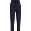 Brunello Cucinelli Track Trousers With Monili In Blue