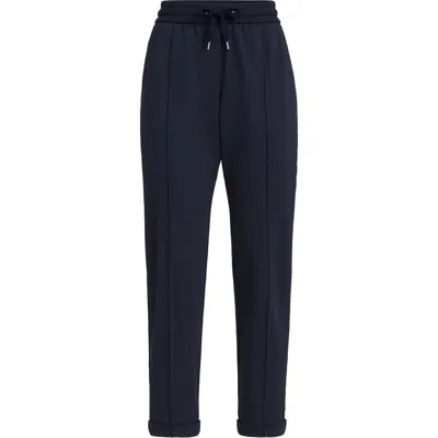 Brunello Cucinelli Track Trousers With Monili In Blue
