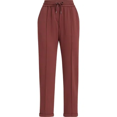 Brunello Cucinelli Track Trousers With Monili In Red