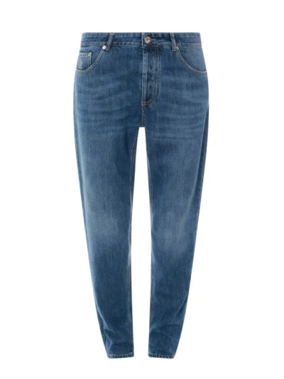 Brunello Cucinelli Traditional Fit Cotton Jeans In Blue